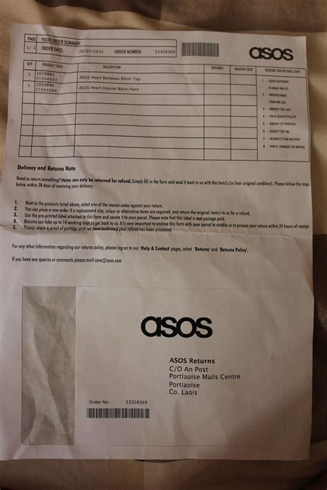 asos antwoordnummer